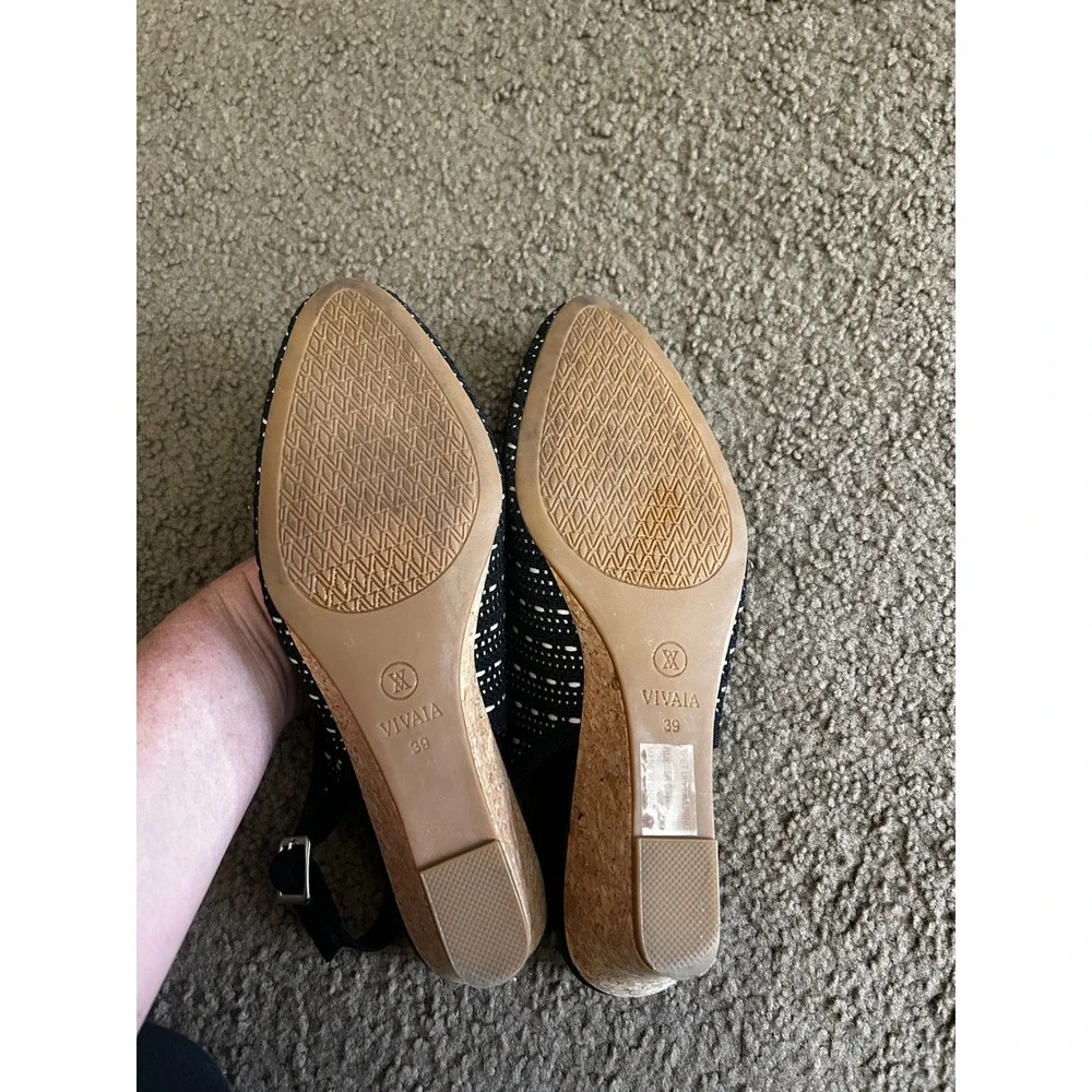 Vivaia Tamia wedge sandal Women Knit Cork Slingback Wedge Sandals Size 39